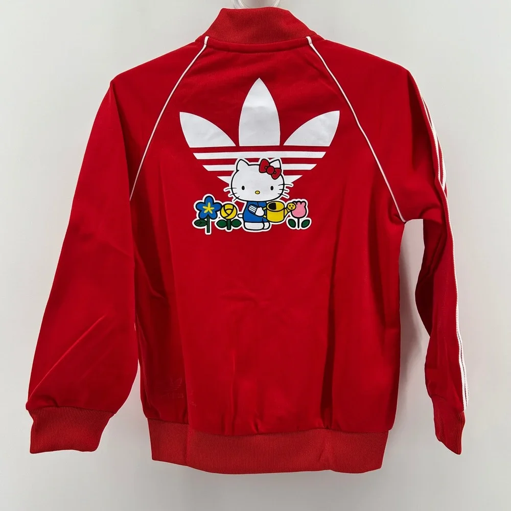 Adidas x Hello Kitty Toddler 3T SST Tracksuit Set Vivid Red NWT Kids Girl Sporty